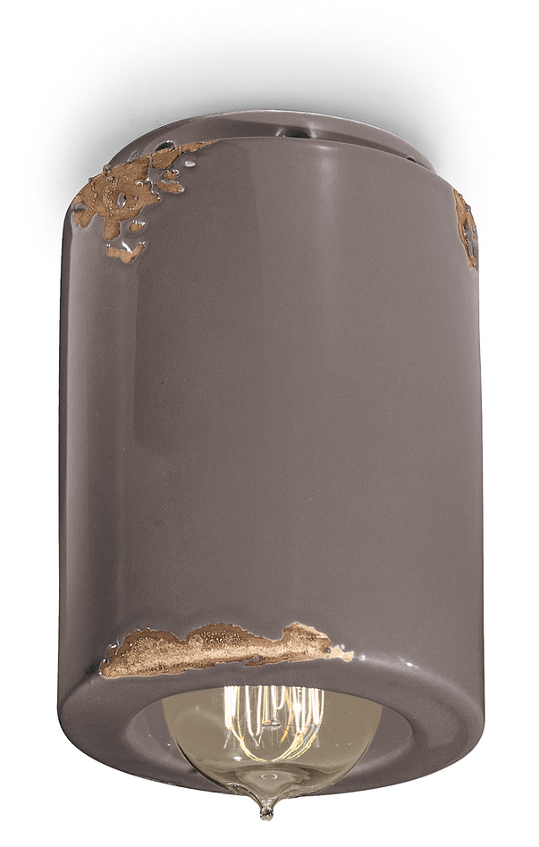 Plafonnier vintage cylindrique en céramique 10 coloris par Ferroluce